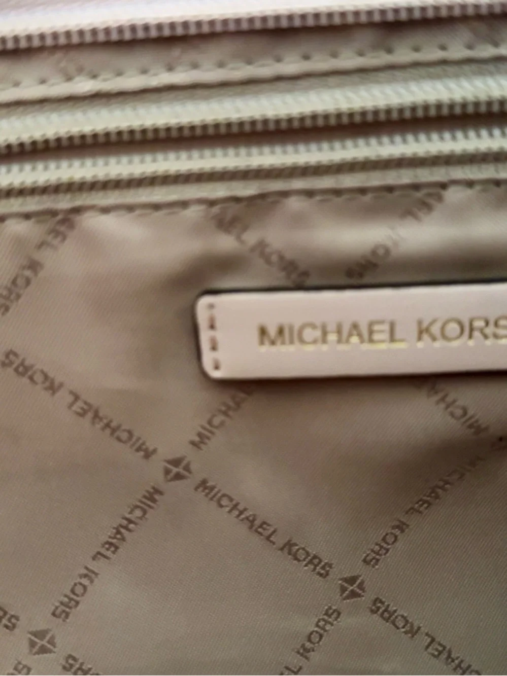 Michael Kors Pink and White MK Signature Chain Tote - Picture 6 of 7